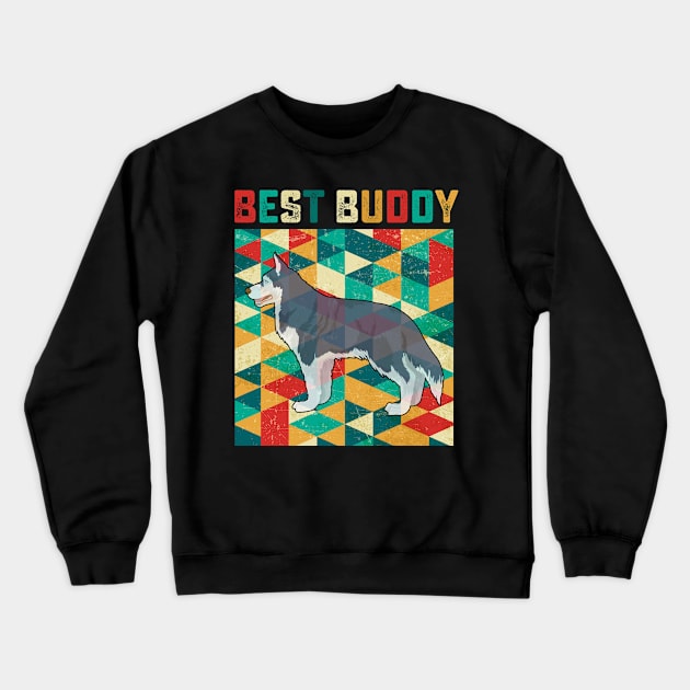 Best Buddy Siberian Husky Crewneck Sweatshirt by danieldamssm